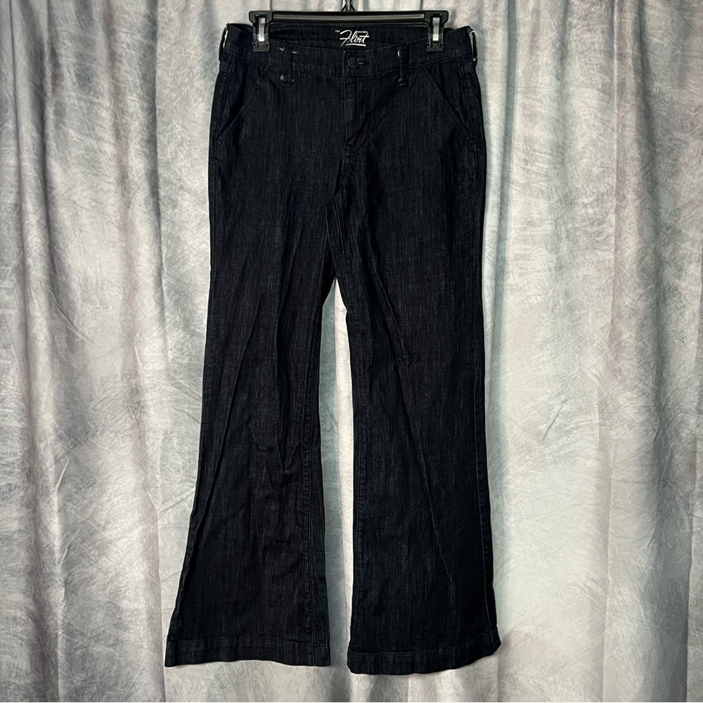 Old Navy The Flirt Dark Wash Wide Leg Trouser Jeans - size 4